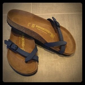 Birkenstock Blue Suede Sandals